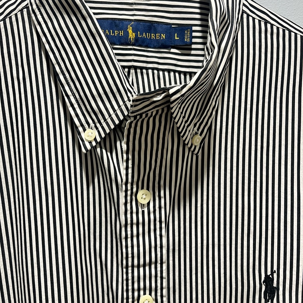 Ralph Lauren Mens XL/TG Brown Check Long Sleeve Button Shirt Small Green Pony - Picture 3 of 6